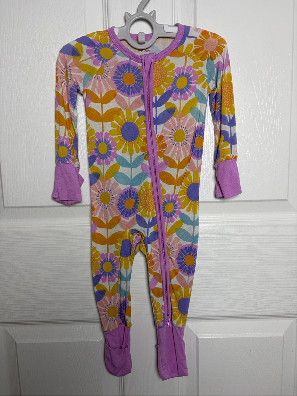 Little Sleepies Petal Power Convertible Zippy 3-6M Floral Bamboo Pajamas